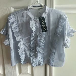 Boohoo ruffle blouse